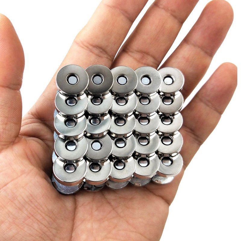 Vafon 50 Sets Silver Tone Magnetic Purse Snap Clasps Button/Great for Closure Purse Handbag Clothes Sewing Craft No Tools Required 14mm - Image 4
